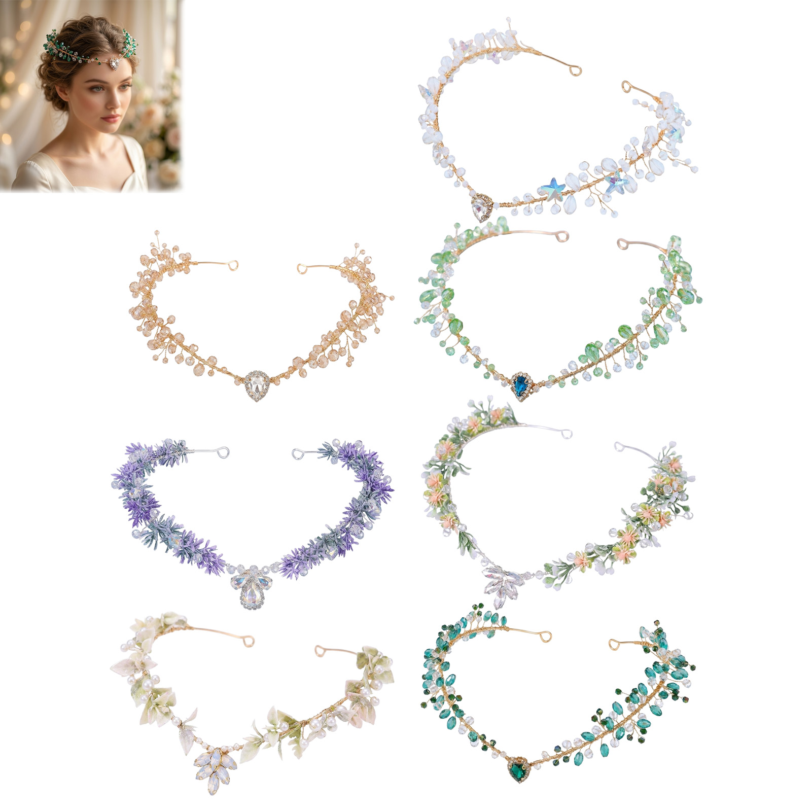 Women Accessories For Wedding - Serre-tête de mariée triangulaire en cristal,