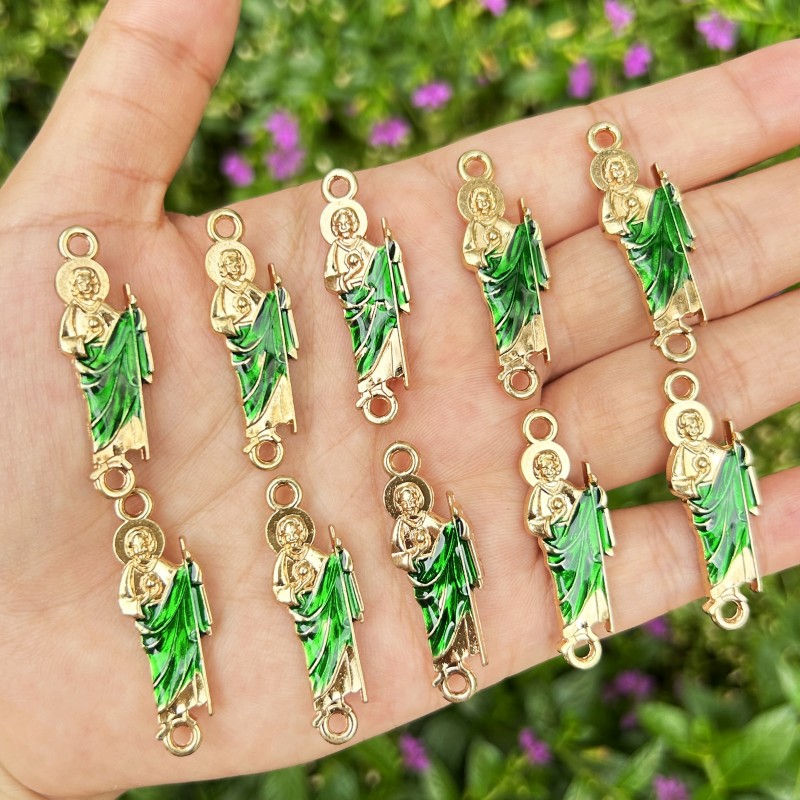 Women Juda Accessories - Connecteurs de Bracelet Saint Jude vert,