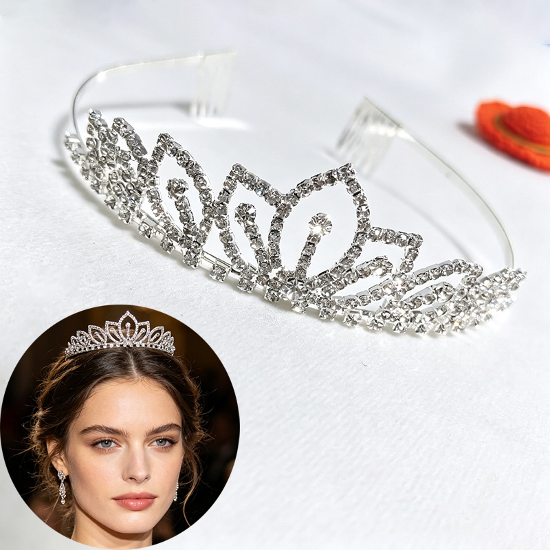 Women Accessories For Wedding - Couronne de mariée en strass scintillants