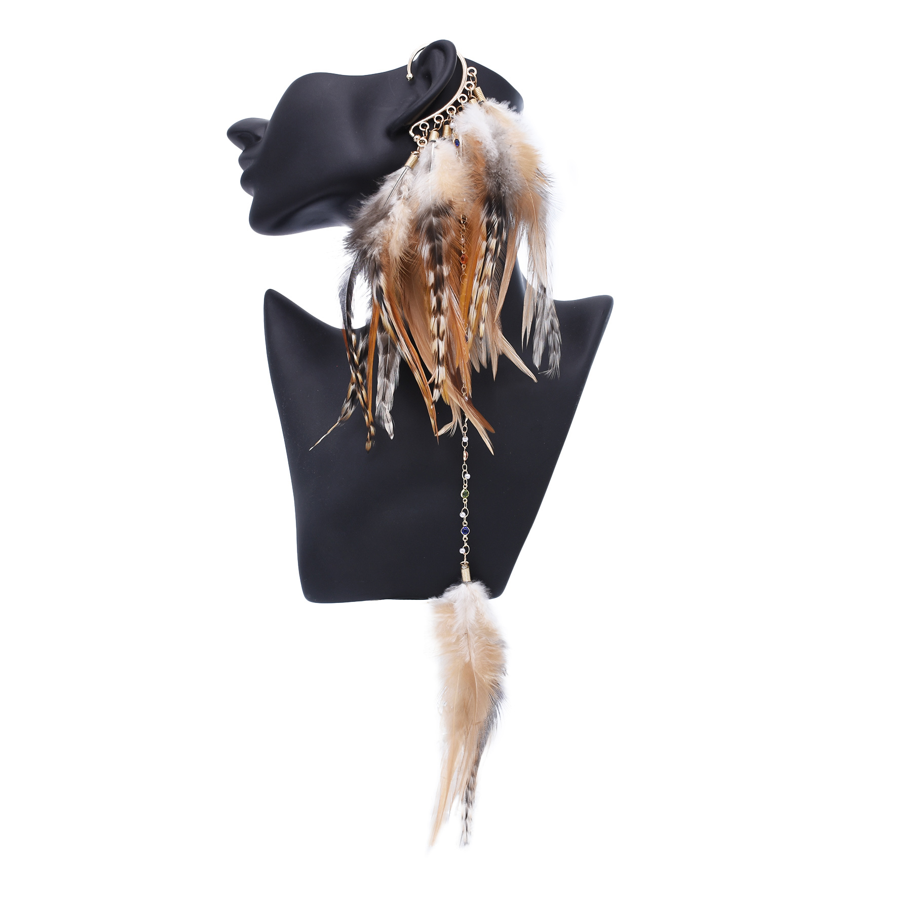 Women Accessories India - Boucles d'oreilles en plumes de Style