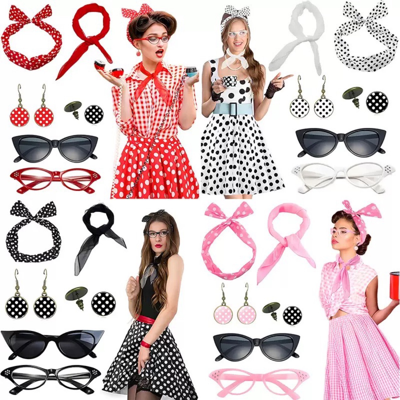 Women'S Accessories In The 1950S - Robe de Cosplay de fête rétro