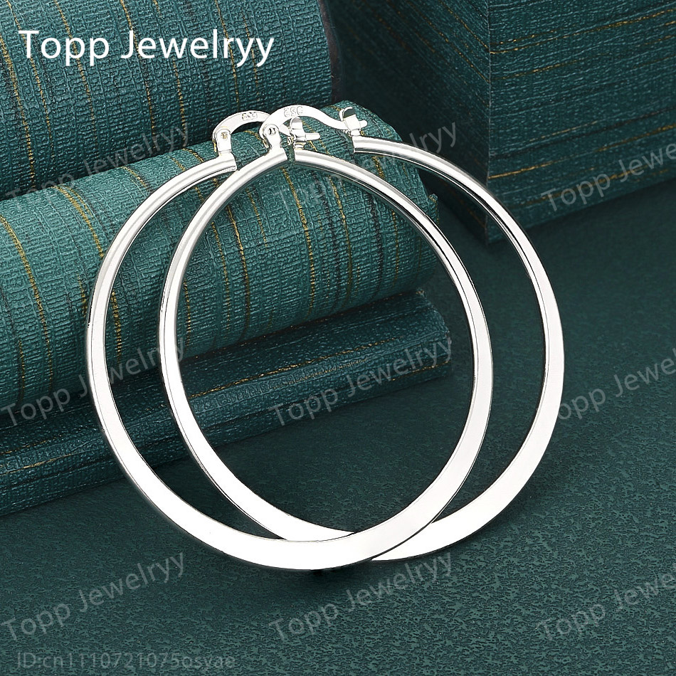 Statement Earrings Oversized - Boucles d'oreilles plates rondes de luxe