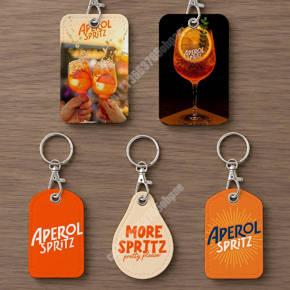 Women'S Keychain Accessories - Porte-clés en cuir Orange Prosecco A-Aperol
