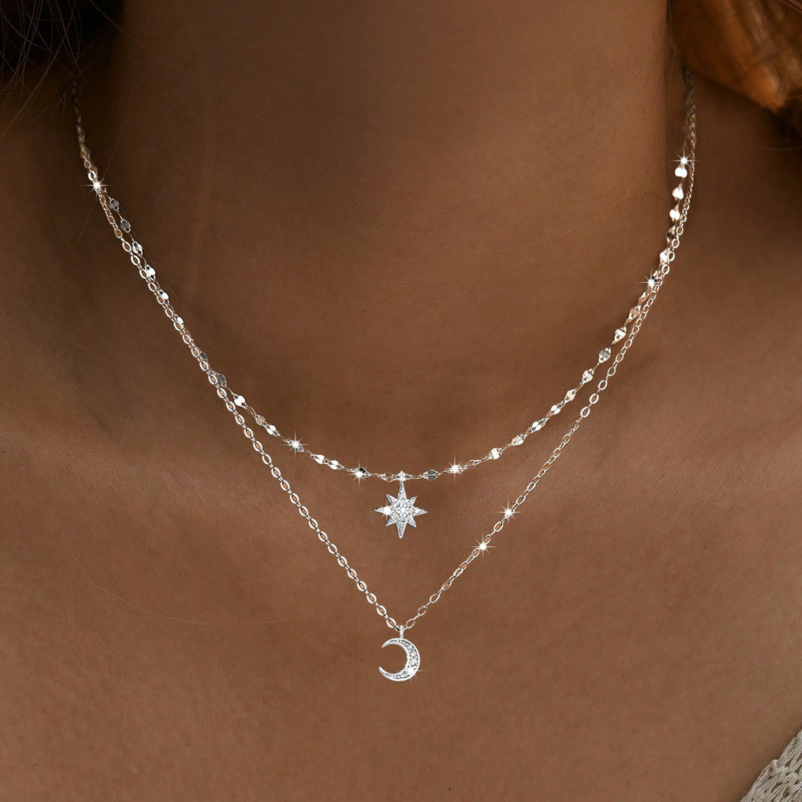 Collier Double couche en argen - Layered Necklace Set avis et prix