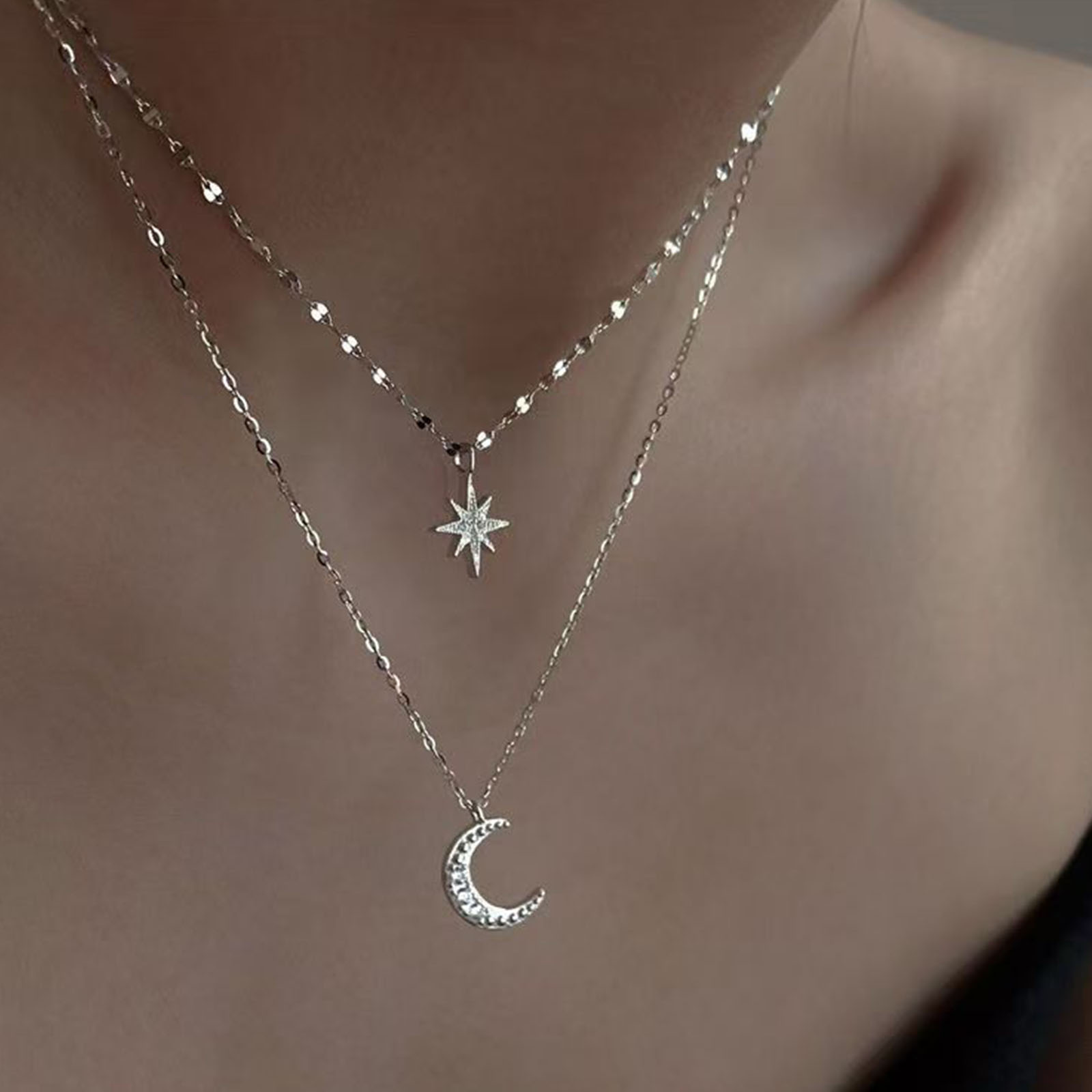Collier Double couche en argen - Layered Necklace Set avis et prix