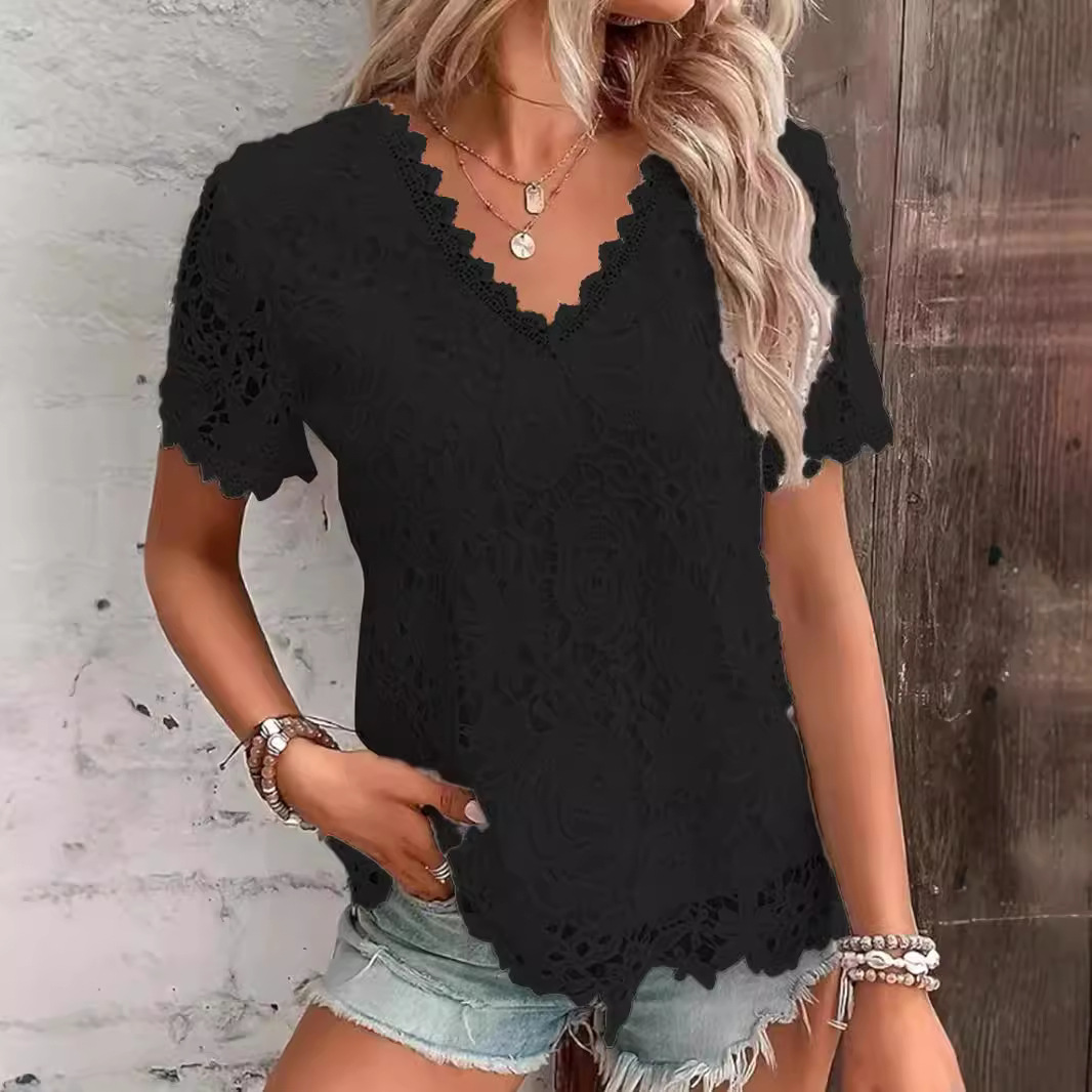 Chemise d'été blanche à manche - Layered Necklace Set avis et prix