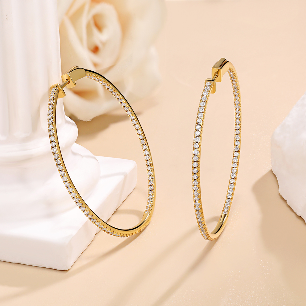 Boucles d'oreilles créoles Lin - Statement Earrings Oversized avis et prix
