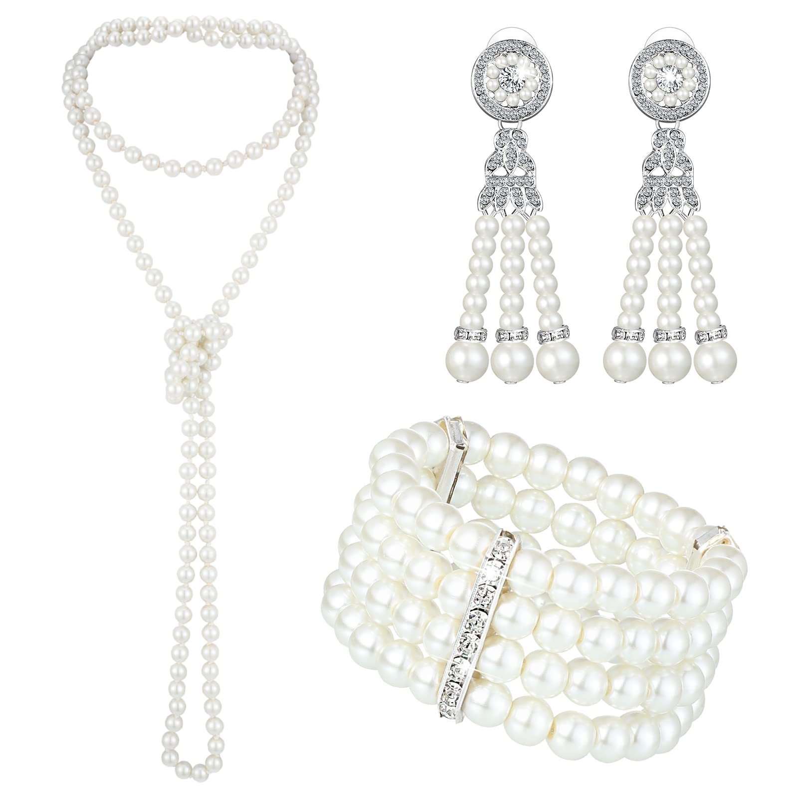 3-piece Set of Long Pearl Neck - Women'S Accessories In The 1950S avis et prix