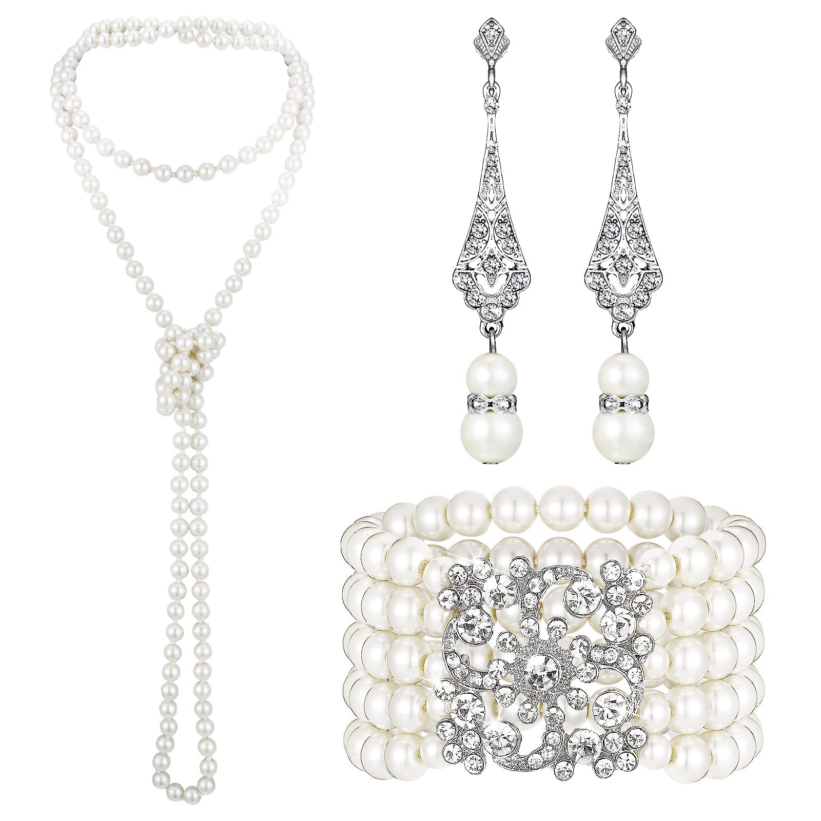 3-piece Set of Long Pearl Neck - Women'S Accessories In The 1950S avis et prix